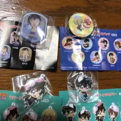 〈匿名配送〉くら寿司×名探偵コナン　缶バッジ　クリアハートシール　ラバーアクセ