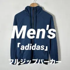 「adidas」　Men's フルジップパーカー　スマートデザインのサムネイル