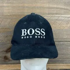 HUGO BOSS ヴィンテージ キャップ 刺繍ロゴ ブラック 90s