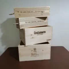 ★★少し訳あり:ʕ⁠´⁠•⁠ ⁠ᴥ⁠•̥⁠`⁠ʔワインの木箱4箱セット★★