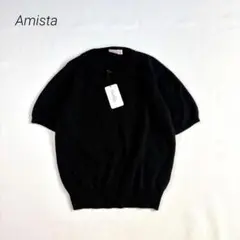 新品✨【Amista 】S 半袖 ニット セーター ブラック
