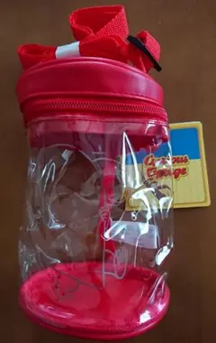 Curious George 透明ポーチ 赤