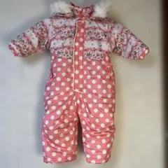 フード付きスキーウェア 子ども用 ピンクドット