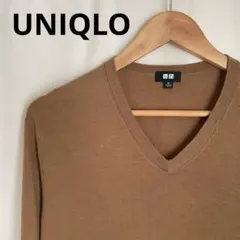 UNIQLOユニクロ メンズ メリノVネックセーター キャメル XL