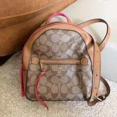 COACH コーチ シグネチャー ミニリュック バックパック レザー ブラウン