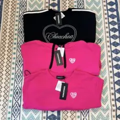 CHOACHOA トップス 3点セット トレーナー パーカー ブラック ピンク