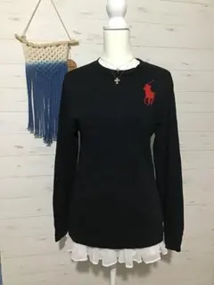 バクプリ★ラルフローレン★Y2K ビッグポニー sports ロンT ブラック