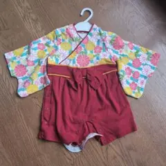 花柄和風着物スタイルベビー服