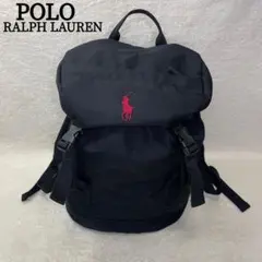 美品 POLO ポロラルフローレン リュック y2k ポニー刺繍 黒 大容量軽量