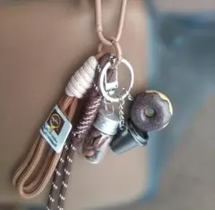 じゃらじゃらキーホルダー　バッグチャーム　キーホルダー　キーチャーム　コーヒー