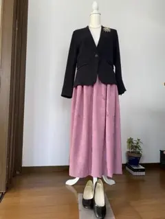 着物リメイク　ロングスカート　入学式ハンドメイド　一点物(^^