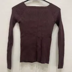 グレイル　ニット　セーター　リブ編み　長袖　セーター　茶色　ブラウン　美品　M