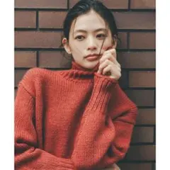 NATURAL BEAUTY BASIC ミドルゲージタートルネックニット