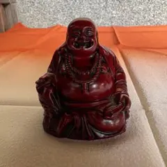 布袋様 置物 七福神 縁起物 開運 招福 インテリア オブジェ 赤茶色 樹脂製のサムネイル