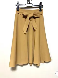 【新品未使用】ロペピクニック　キャメルウエストリボンフレアスカート　36