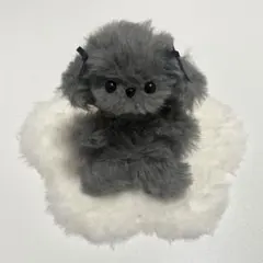 モールドール キーホルダー ハンドメイド グレー犬