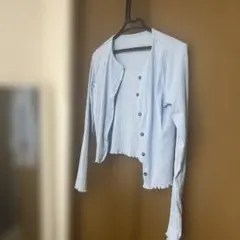 GU ストライプ柄 水色 カーディガン