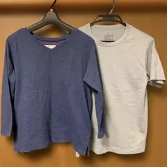 青いVネック長袖Tシャツ他2点セット