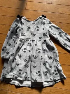Carter's カーターズ　花柄グレーワンピース　トレーナー生地　80 90