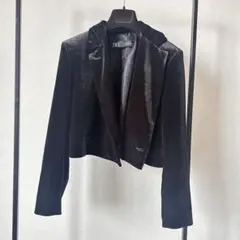 ZARA ベロアクロップドジャケット S
