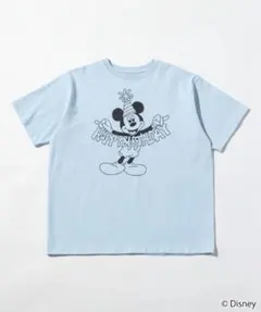 WCJ ミッキーマウス 誕生日デザイン Tシャツ 水色のサムネイル
