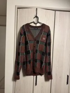 FRED PERRY チェック柄カーディガンS