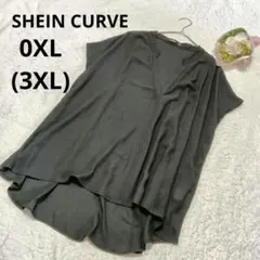 SHEIN シーインカーブ ノースリーブカットソー シースルー 黒/0XL