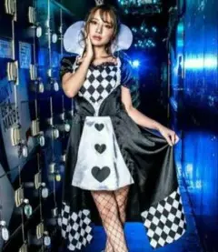 ハートの女王ドレス　チェッカー柄