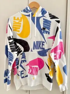 NIKE パーカー ロゴ刺繍 カラフル 総柄 ビッグロゴ