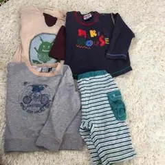 ベビー 80.90サイズ ロンTとパンツの4点セット ミキハウス イーストボーイ