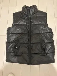 黒 ダウンベスト ジッパー付き