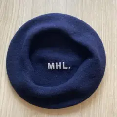 MHL. ネイビー ベレー帽 ウール100% サイズF