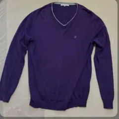 GREEN LABEL RELAXING 紫 Vネックセーター L