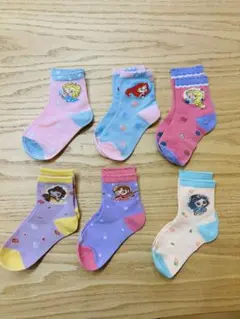 セット売り　ディズニープリンセス靴下 6足セット　5歳〜8歳　16-19cm
