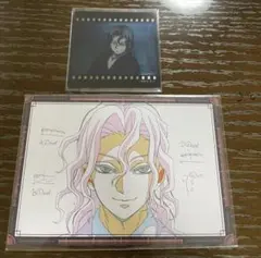 鬼滅の刃コラボダイニングポストカードフィルム風クリアカード缶バッジ 鬼舞辻無惨