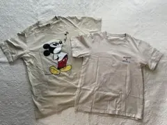 UNIQLOミッキーマウスTシャツ(Ｌ)ミッキー&ミニーＴシャツ(M)2枚セット