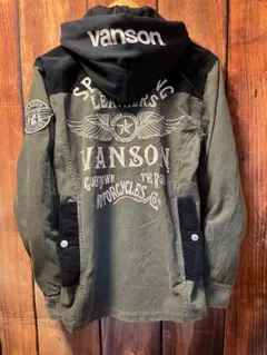 ■新品バンソンVANSONデザインシャツ パーカー脱着式ジャケット