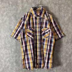 ケ*ン様 ディッキーズ ウエスタンシャツ L チェック 半袖 送料無料　ゆるダボ