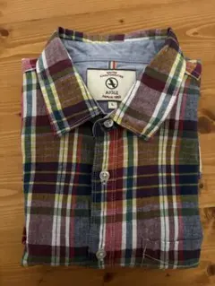 AIGLE チェック柄 七分袖シャツ L