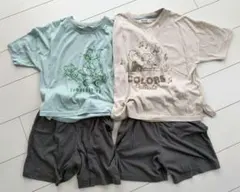 ​【2着組】キッズ 半袖ルームウェア 上下セット　スヌーピー ＆ トムとジェリーのサムネイル