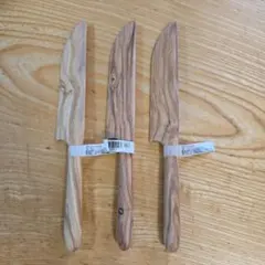 【未使用】 オリーブウッド　ディナーナイフ　3本セット アントレックス
