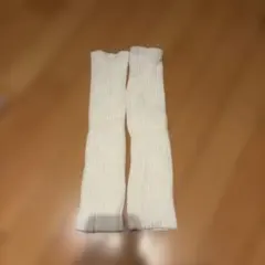 ホワイト リブ編み アームカバー