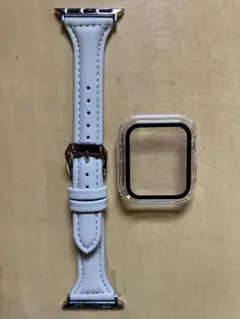 Apple Watchレザーバンド（ベージュ）38-42mm カバー40mm専用