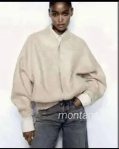 ZARA ブークレオーバーサイズボンバージャケット　XS-S