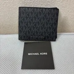 【未使用品】マイケルコース COOPER シグネチャー 二つ折り財布 ブラック