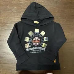 プラレールフード付きブラックパーカー 110cm