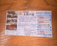 有馬温泉 太閤の湯 湯遊クーポン券