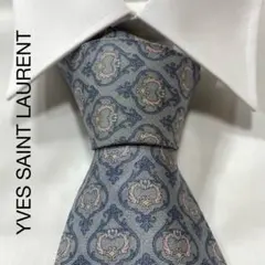 TG3540 YVES SAINT LAURENT パターン柄 シルク ネクタイ
