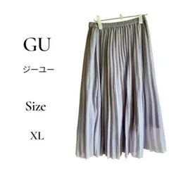GU シフォンプリーツロングスカート ラベンダーウエストゴム XL きれいめのサムネイル
