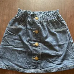 デニム ボタン付きスカート